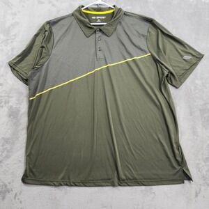 KS Sport Polo Shirt Mens 4XLT Green Striped Performance Lightweight Casual Golf